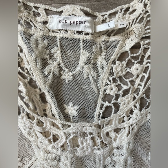 Lace and sheer tank top festival concert beach Sz L - Picture 2 of 6
